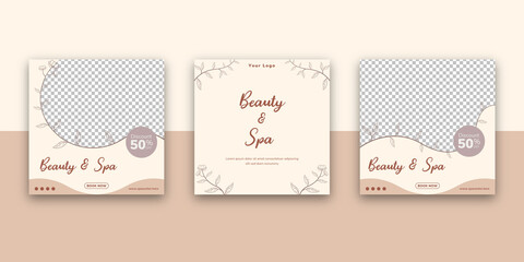 Beauty and Spa Center Social Media Post Template