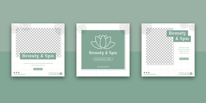 Beauty and Spa Center Social Media Post Template