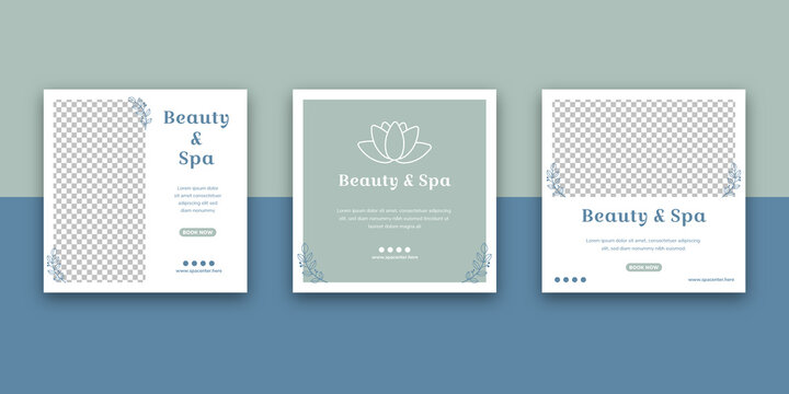 Beauty and Spa Center Social Media Post Template