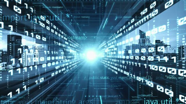 Software development, application programming code and tacit computer coding . Concept of smart digital transformation and technology disruption that changes global trends in new information era .