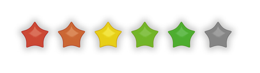 stars colors customer product rating review icon transparent 3d render