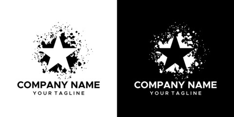 a star-studded graphic image, on a black and white background. vector graphics base.