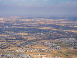 Aerial view of the cityscape of Oklahoma area