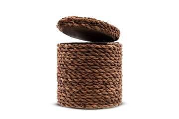 empty wicker Jar isolated on white background