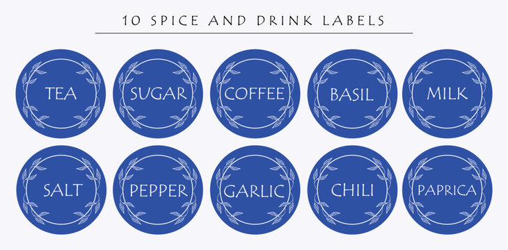 Spice labels - set of 10