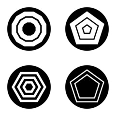 Polygon1-2cg Flat Icon Set Isolated On White Background