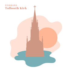 Edinburg color silhouette of Tolbooth Kirk former St John Church