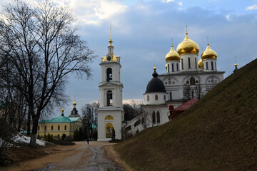 Fototapeta na wymiar Kremlin in Dmitrov town, Russia. Color photo 