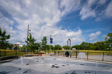 Water splash pad at Reiter community park in Longwood, a suburb of Metro Orlando in Florida