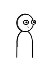 Cartoon man eye shine simple design