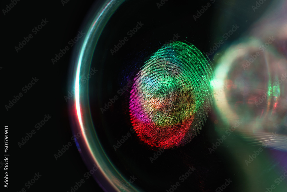 Leinwandbilder beautiful abstract multi colored fingerprint on background texture for design. macro photography vie