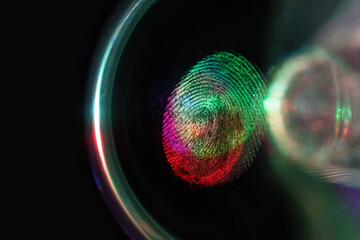 Beautiful abstract multi colored  fingerprint on background texture for design. Macro photography...
