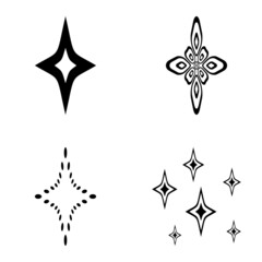 Rhombic_star3 Flat Icon Set Isolated On White Background