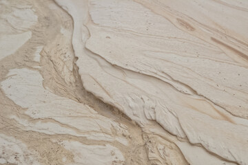 Water erosion of the surface of natural limestone rock.