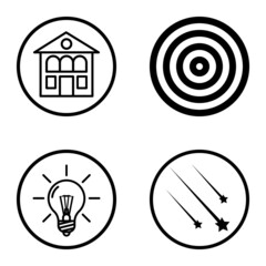 Circles1-2 Flat Icon Set Isolated On White Background