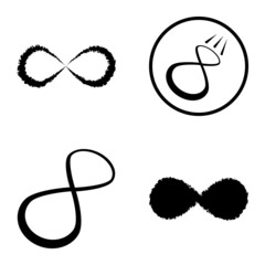 Infinity Flat Icon Set Isolated On White Background