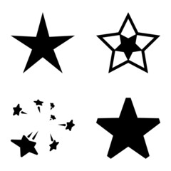 Stars1-2starfall Flat Icon Set Isolated On White Background