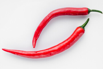 hot chili peppers on a white background