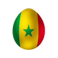 New life symbol. Clip art in colors of national flag. Egg on white background. Senegal