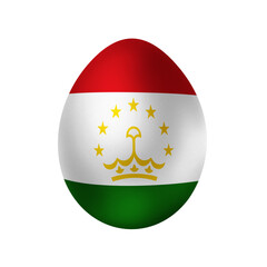 Fototapeta premium New life symbol. Clip art in colors of national flag. Egg on white background. Tajikistan