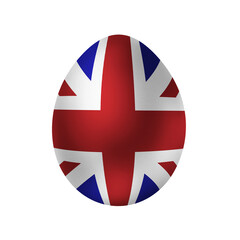 New life symbol. Clip art in colors of national flag. Egg on white background. United Kingdom