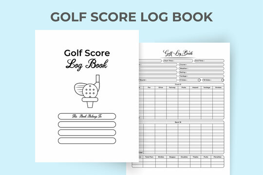 Golf score tracker KDP interior journal. Golf regular score calculator and location tracker template. KDP interior notebook. Golf player information tracker and weather condition checker interior.