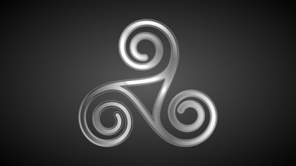 Triskelion is a symbol of Scandinavian mythology. Geometric logo - obrazy, fototapety, plakaty