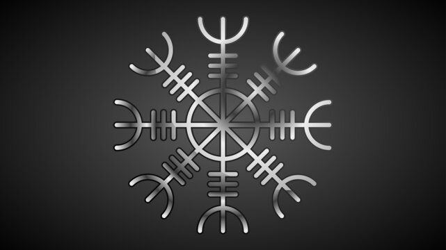 Aegishjalmur is a symbol of Scandinavian mythology. Geometric logo