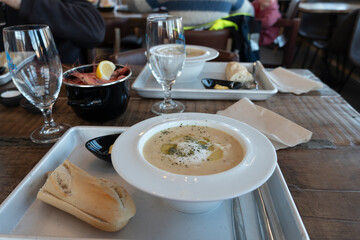 Fish soup from Lofoten islands in Norway