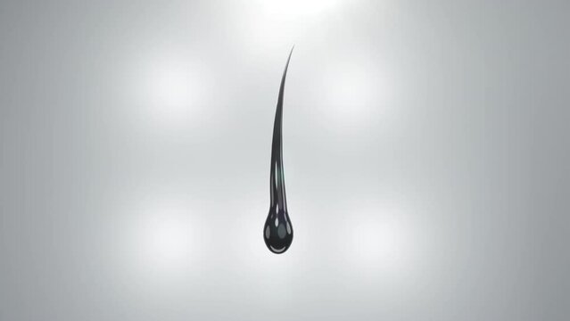 Animation Nourish hair of shampoo or serum. Repair damaged hair. 3d rendering.	
