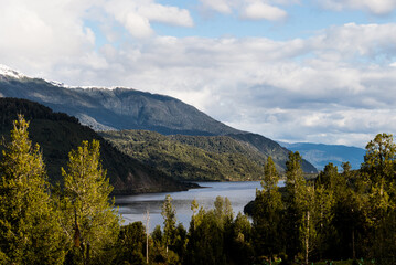 Fototapeta na wymiar Puyuhuapi fjord in the chilean patagonia 