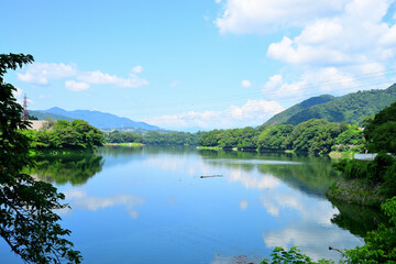 Fototapeta na wymiar 津久井湖　神奈川県相模原市の風景