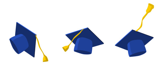Student academic cap. Graduation day student.Vector illustration.