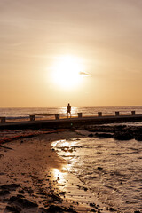 in the port at sunrise