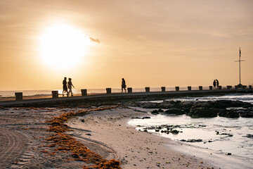 in the port at sunrise