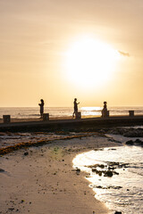 in the port at sunrise
