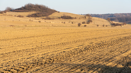 plowed land on a farmland