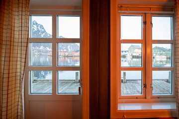 Svolvær, Austvågøya, Lofoten, Norway -  Anker Brygge interior of hotel cabin.
