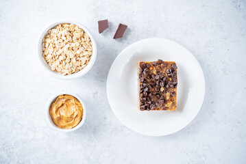 Peanut butter oats banana sweet healthy bar