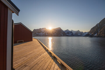   Reine Moskenes Norland Lofoten islands in Norway. Landscape in winter.