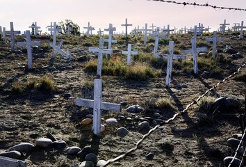 Graves of unknown victims of the Spanish Flu, Farmington, New Mexico. 