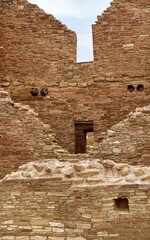Detail of Casa Bonita ruins in Chaco Canyon, New Mexico. 