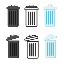 Web  Bucket icons set. Trash . Mail .