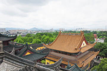 Fototapeta premium jiangtian jinshan temple scenic area buildings