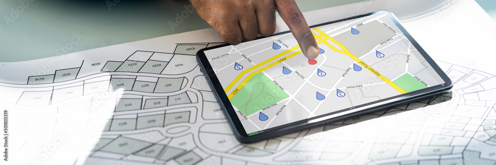 Poster cadastre map plan