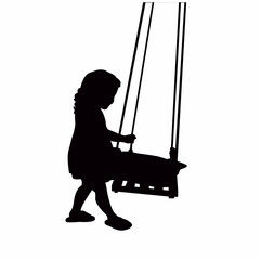girl swinging body silhouette vector