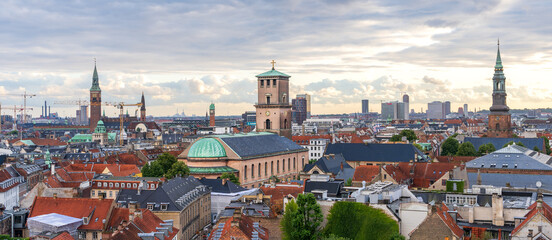 Beautiful aerial view of the delish city of Copenhagen the capital of Denmark, it's impressive...