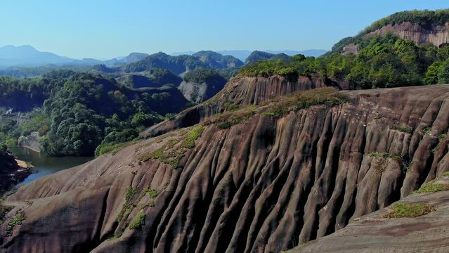 Aerial view of Feitian Mountain national Geological Park