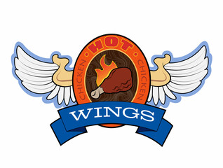 A design logo for hot wings.