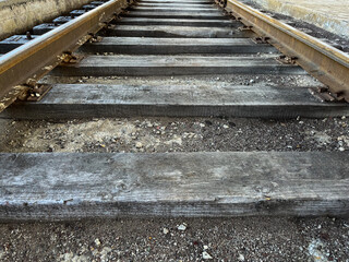 Railway tracks. Cargo and passenger transportation, business and communications, industry